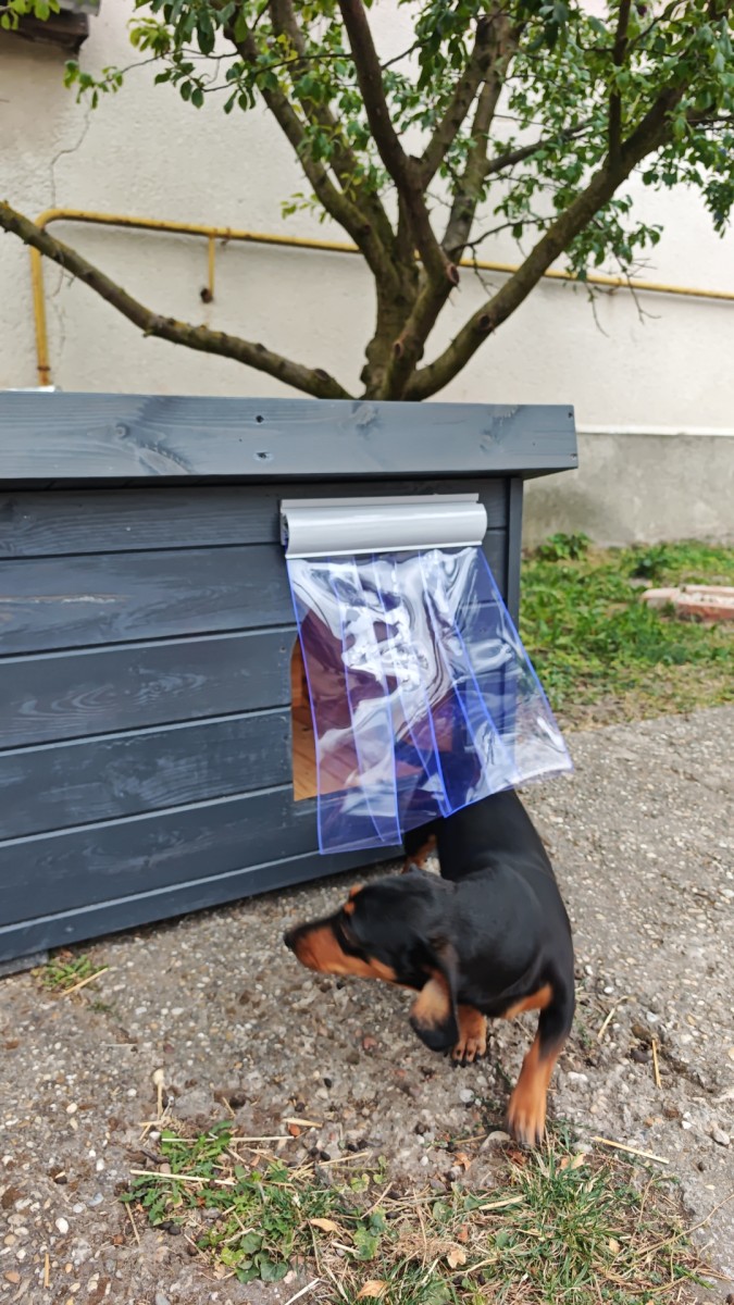 Extra hőfüggöny a kutyaház bejáratára – ThermoShield™